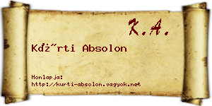 Kürti Absolon névjegykártya